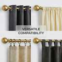 Golde Curtain Rods for Windows 18 to 45 inches,1 Inch Modern Metal Drapery Rods,Adjustable Heavy Duty Curtain Pole with Round Finials(18"-45"Aged Brass)