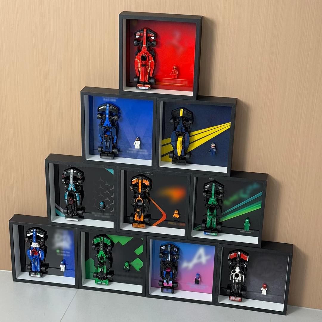 iLuane Display Wallboard for LEGO Speed Champions Ultimate Collector's Pack, Contains 10 Sets in 1, Adult Collectibles Wall Mount, Home or Office Décor (No Car Included), 29.92*12.6*12.6 inch
