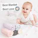 5 Pcs Baby Blanket Heart Checkered Ultra Soft Gift-Ready Plush for Newborns, Nursery & Stroller 30"x40" Beige Gray Blue Purple Light Pink