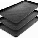 Geelin 3 Pack Extra Large Boot Tray 40"x20" Long Shoe Mats Boot Storage with Raised Edge Waterproof Plastic Wet Shoe Tray for Entryway Floor Indoor Outdoor Mudroom Multi Use(Black)