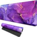 MAY FLOWER Gaming Mouse pad, Large Laptop Mousepad, Full Keyboard Mat, Long Computer Mouse Mat for Home and Office, Anti-Slip Rubber Base, 31.5 x 11.8 Inches (Purple Marble)