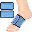 Comfpack Cold Therapy Wrap with 2 Packs for Pain Relief, Reusable Gel Ice Packs for Foot Plantar, Wrist, Ankle, Great for Sprains, Muscle Pain, Bruises, Injuries (Blue)