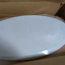 Mayfair Linden Slow Close Toilet Seat, Non Slip Heavy Duty Wood, Easy Install, Round, White