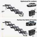 Veehoo Foldable Dog Steps for Car Truck, 4 Steps Collapsible Dog Stairs for Car Large Dogs 17" Wide, Heavy Duty Outdoor Pet Ramp Ladder Portable with Non Slip Surface for Dogs, Support up to 200 lbs