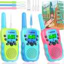 Vvinca Walkie Talkies for Kids Rechargeable, Long Range Walkie Talkie Toys for 3-12 Boys Girls Christmas Birthday Gifts, 2 Way Radio 22 CH VOX with Li-ion Battery Flashlight for Family Camping Hiking