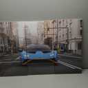 Canvas Wall Art for Bedroom Super Car Wall Art for Living Room Car Poster Decor Wall Art 3 Panels Blue Sports Car on the Street Modern Artwork for Home Walls Giclee Framed Ready to Hang 42"Wx28"H