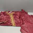 HD Men's African Clothes Embroidery Tunic Shirt and Pant Suit Two Pieces Dashiki Outfit Short Sleeves (XX-Large, Burgundy-18)