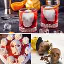 Skull Ice Cube MoldSkull Cake Pan Silicone Mold6-Cavity Silicone, or Halloween & Party Drinks (4 Cavity Large Mold)