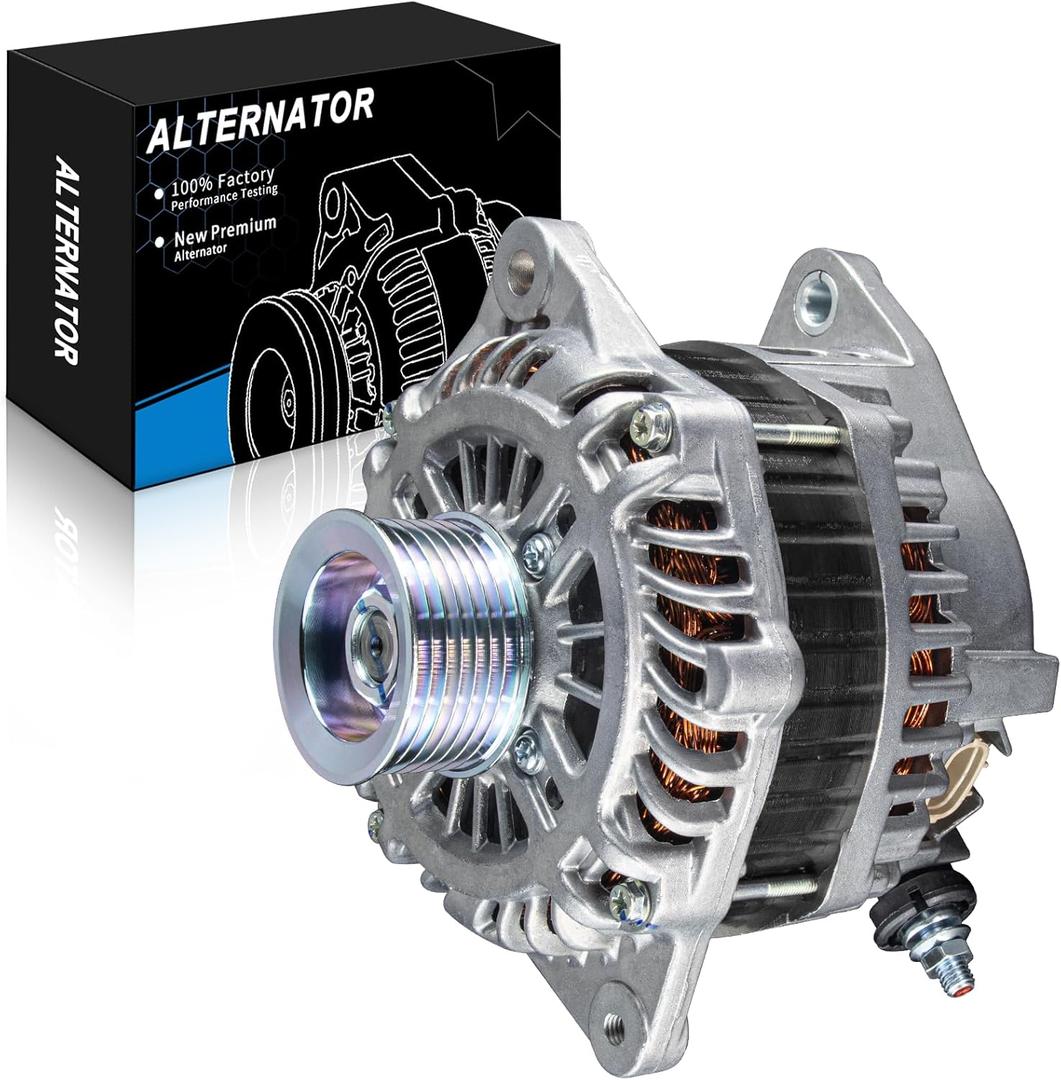 3.5L Alternator for:-Nissan Altima 2007 2008 2009 2010 3.5 L, 2009-2010 Maxima, 2009 Murano, 130AMP 12V 7-Groove Pulley Gas, Replacement OE# 23100-1AA1A 11341N 400-48245 (ALL NEW)