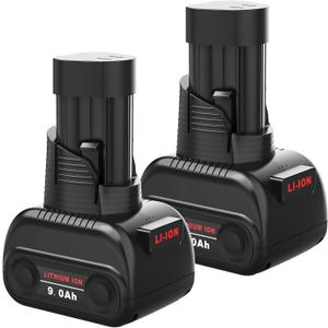 Mrupoo 2 Pack 9.0Ah Black Replacement Battery Compatible with Milwaukee M12 Battery Tools Works with 48-11-2460, 48-11-2412, 48-11-2401 Cordless Tools