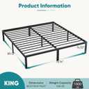 OLIXIS King Size Metal Platform Bed Frame - 14in High Heavy Duty Mattress Foundation with Storage Space, No Box Spring Needed, Sturdy Steel Slat Support, Easy Assembly, Black