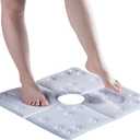 Bathtub Mat Non Slip: Soft Safety Foam Bath & Shower Mat for Tub Suitable for Families 21 X 21Inch with Drain Holes and Suction Cups Massage Tub & Shower Mat for Bathroom (White)