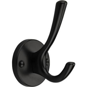 TUNNY 3 Pack Round Coat Towel Hooks - Matte Black Coat Hooks for Hanging Coats Towel Hooks for Bathroom Wall Mounted Zinc Alloy Bath Towel Hooks Robe Clothes Hook Holder Heavy Duty Wall Hooks