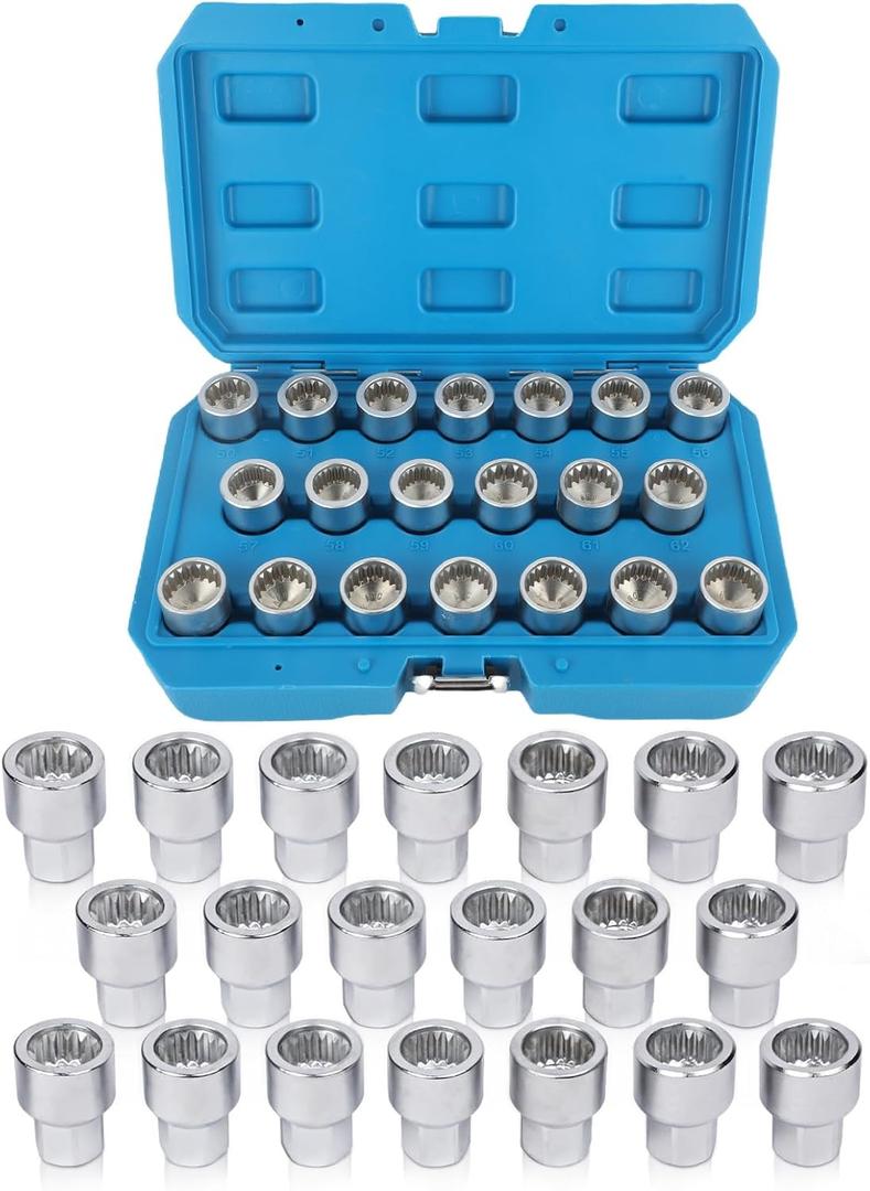 20Pcs Wheel Lock Removal Kit, Porsche Wheel Lock Key Set, Wheel Lock Removal Tool Kit Lug Nut Key Set, Anti-Theft Screw Remover for Removing and Locking