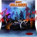 D24TIME Musical Halloween Card - Spooky Music & Lights 3D Zombie Graveyard Halloween Pop up Cards with Horror Sound, Envelope Included