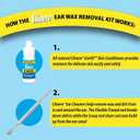 Clinere Ear Oil Conditioner & Ear Cleaners Cleaning Care Kit, 12 Count Sticks & 2 x .5 Fl Oz Ear Oil, Safely and Gently Cleans Ear Canal at Home, Ear Wax Cleaner Tool, Itch Relief, Ear Wax Buildup