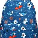 CAMTOP Preschool Backpack for Kids Boys Toddler Backpack Kindergarten School Bookbags (Cute Shark-Navy)