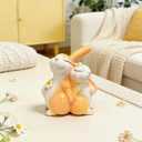 Cute Bunny Couple Figurine Decor, Romantic Rabbit Statue for Spring Home Decor, Easter Bunny Tabletop Decoration for Living Room Shelf Desk, Bunny Couple Gift for Couples