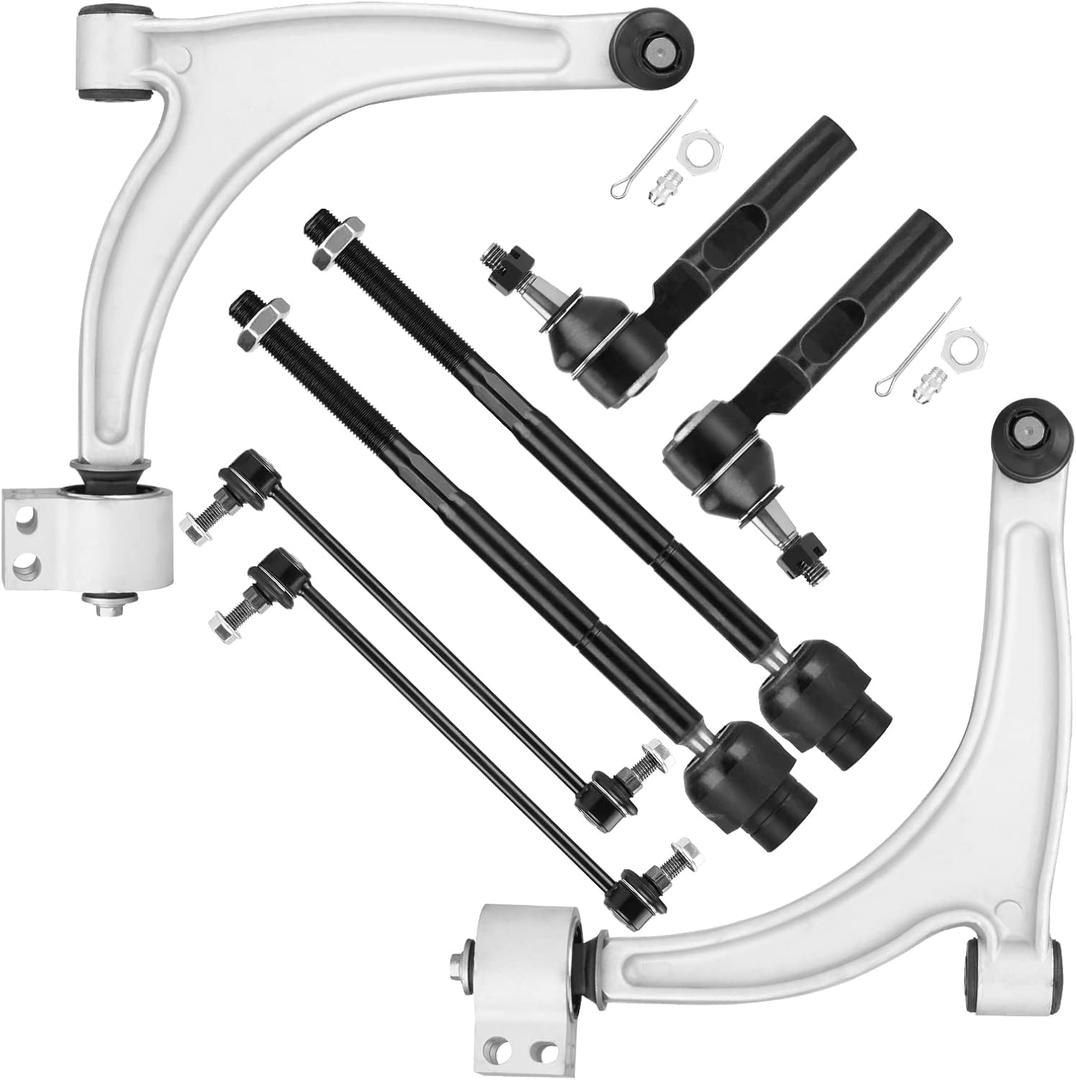 Front Lower Control Arm Suspension Kit Fit for Chevrolet Malibu 2005-2012 Pontiac G6 2005-2010 Saturn Aura 2007-2009 with Ball Joint Tie Rods K620180 K620179-8 pcs