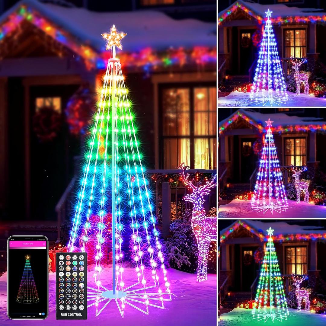 Joomer Christmas Tree Star Lights,7FT 295LED Smart Color Changing Lights with Remote Timer Music Sync Bluetooth App Controlled RGB Light for New Year Christmas Decoration