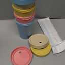 Grow Forward Bamboo Kids Cups with Lids and Straws - 10oz Drinking Cups for Kids with Childproof Twist Lids & Silicone Straws - Eco Friendly, BPA Free, Non Toxic & Dishwasher Safe - Paradise