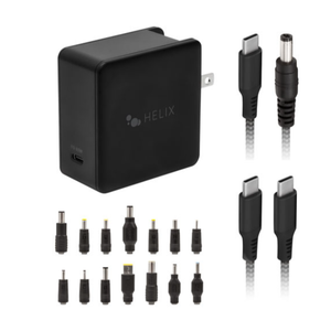 Helix 65W Universal USB-C Laptop Charger Power Adapter (ETHNBC65U) Black