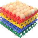 8 Packs Large Plastic Egg Tray 30-Grid Egg Crates Stackable Egg Cartons Reusable Egg Holder Big Egg Container for Home Chicken Farmers