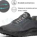 Wide Toe Box Shoes for Men, Lightweight Non Slip Walking Sneakers with Barefoot Feel, Breathable Trail Gym Shoes (Gray)
