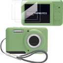 Case for Kodak PIXPRO FZ55, FZ55 accessories, Soft Silicone Protective Case, Comes with 2 Screen Protectors and 1 Wrist Strap - Matcha Green