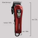 TCMKY Hair Clippers for Men Professional Clippers for Men Cordless&Corded Barber Clippers for Hair Cutting & Grooming. Rechargeable Hair Trimmer Kit for Household (Red)