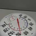 Circrane 13.25 Inch Round Thermometer with Hygrometer, Large Indoor Wall Patio Bimetal Weather Thermometer, No Battery Required, White