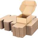 PHAREGE 4x4x2 inch Shipping Boxes Bulk 50 Pack Brown, Tab Lock Tuck Top Mailer Boxes for Packaging Small Business, Small Cardboard Gift Boxes for Wrapping Mailing Present