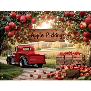 2Pack YYNXSY 7X5FT Apple Backdrop Apple Orchard Backdrop Fall Thanksgiving Party Decorations YY-2540