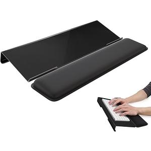 Laborio Computer Keyboard Wrist Rest Stand for Desktop, Keyboard Holder for Easy Typing with Wrist Pad for Office Desk, Home, School (Black)