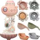 Bath Toys for Kids Ages 1-3 & Toddlers 2-4 - Infant/Baby Set for 6-12M - Bathtub Toys Set for Boys/Girls - Birthday (Brown)