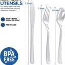 400PCS Pre Rolled Silver Plastic Silverware Sets - Heavy Duty Silver Cutlery - Include 100 Pack Wrapped Disposable Utensils with Napkins for Parties & Dinners & Weddings
