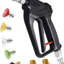 Pressure Washer Short Gun with Swivel 3/8" Male Plug & 1/4Quick Connector Coupler - Comfortable Handle - Compatible with Foam Cannon for Car Wash 4000 PSI, Black