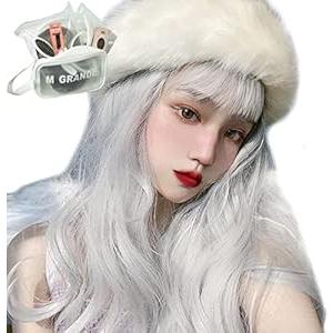 MGRANDE wig premium line set inner color line women's original wig semi-long small face effect (Neo White）