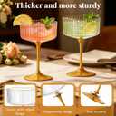 24PCS Plastic Martini Glasses, Gold Stem Disposable Coupe Cups, 10 oz