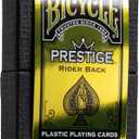 Bicycle Prestige Waterproof Playing Cards, Black 100% Plastic Deck, Durable Casino Quality Poker Cards for Pool, Beach, Camping & Party Games