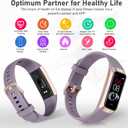 Fitness Tracker with Step Counter/Calories/Stopwatch, Activity Tracker, Health Tracker with Heart Rate Monitor, Sleep Tracker,1.10''AMOLED Touch Color Screen, Pedometer Watch for Women Men, Grey Purple