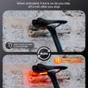 RAVEMEN CL01 Bike Tail Light, 300 Wide-Angle Rear Bicycle Light for Night Riding, Saddle Mount Bike Taillight Safety Accessories with Auto On/Off, Brake Sensing, 5 Modes, 2 Mounting Ways