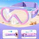 Supertrip Kids Swim Goggles with Nose Cover for Ages 6-14, Tempered Glass Fabric Strap Swimming Snorkel Mask for Pool Beach