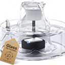 PETIMI Glass Cat Water Fountain, 2.7L/91 oz Ultra-Quiet Pet Fountain, Automatic Water Dispenser for Cats & Small Dogs, Spill-Resistant Pet Water Bowl, BPA-Free, Includes 2 Filters, Effortless to Clean