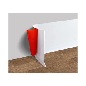 Vinyl Wall Base Baseboard Molding Trim 4" Flexible Self Adhesive Rubber Wall Base Moulding Trim Peel and Stick Design, 4 Inch x 60 Feet, White