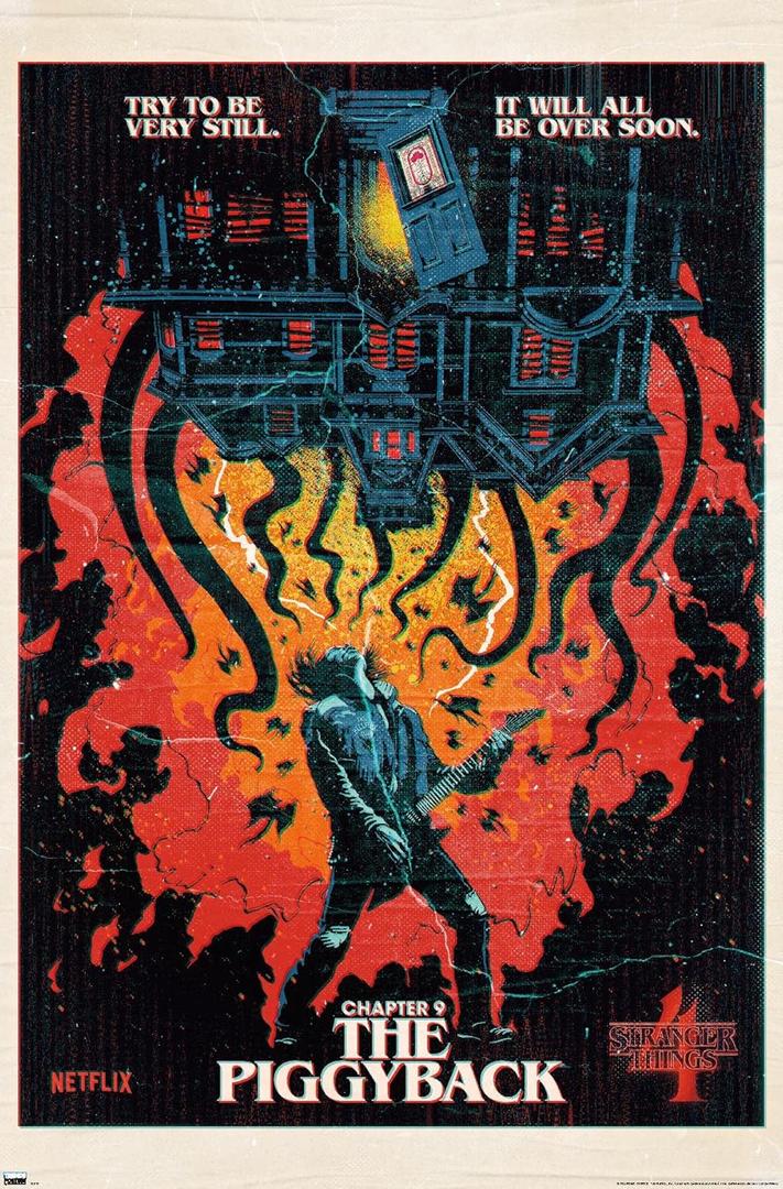 Trends International Netflix Stranger Things: Season 4 - The Piggyback Wall Poster, 34L x 22.4W, Unframed Version, Pack of 5 