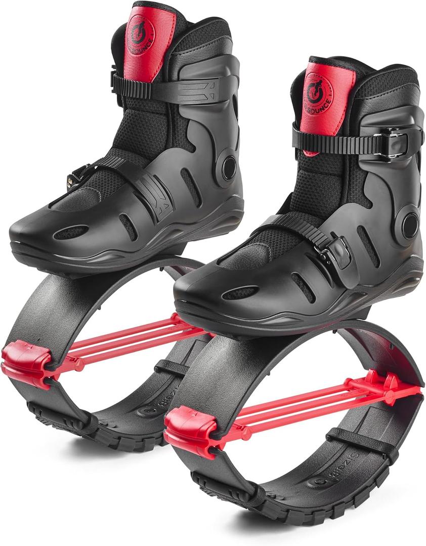 New Bounce Jumping Shoes for Adults – Kangaroo Jump Boots for Fitness & Fun, Adjustable Bounce Shoes for Men & Women, Indoor & Outdoor Rebound Exercise, Up to 245Lbs. (Red), Medium  (EU 38–39)