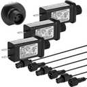 Flutesan 3 Pcs 4.5v LED Controller with 2m Extension Cable Class 2 Power Supply Ip44 LED Replacement Controller Low Voltage Transformer for Christmas String Lights