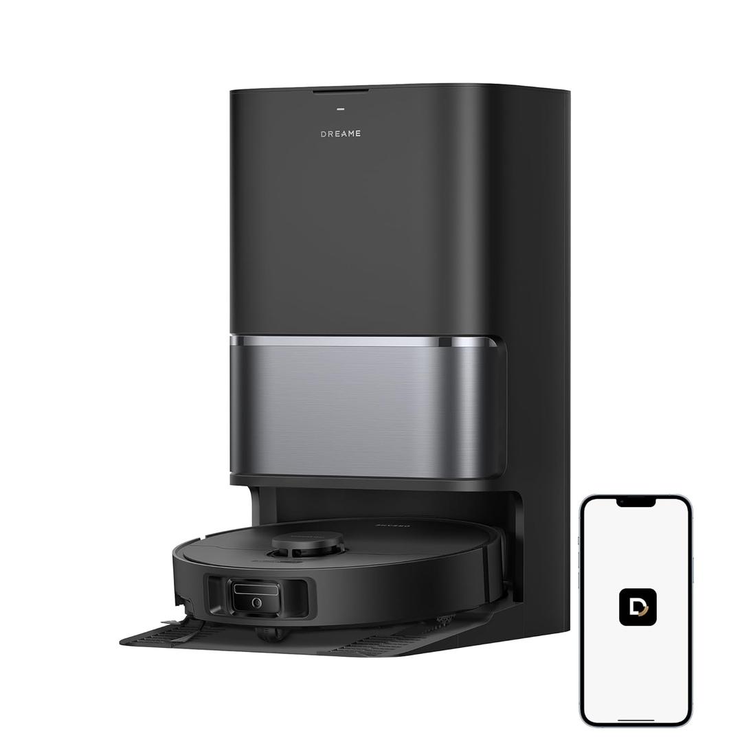 DREAME L40 Ultra Gen 2 Robot Vacuum and Mop with 25,000Pa Suction, Extendable Side Brush and Mop, All-in-One Self-Emptying & Cleaning Dock, Voice & App Control, Black