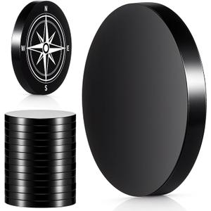 12 Pack 1 1/4" Black 304 Stainless Steel Coin Blanks Heavy Duty 1/8" Thick Blank Challenge Coins for Laser Engraving Hand Stamping DIY Crafts Birthday Travel Commemorative Collection